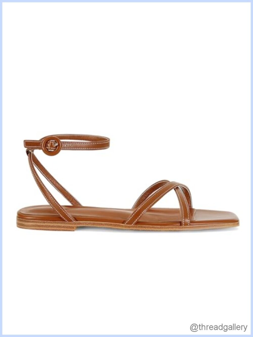 Women's Gladiator Flat Sandals Buckle Strap Square Open Toe Comfortable Summer